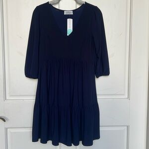 Kaileigh brand navy dress, 3/4 sleeve, Navy
